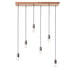 Endon 101684 Stellan 6lt Pendant Oak stained plywood & anthracite finish 6 x 10W LED E27 (Required) - westbasedirect.com