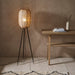 Endon 101687 Zaire 1lt Floor Natural linen, natural bamboo & matt black 10W LED E27 (Required) - westbasedirect.com