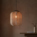 Endon 101689 Zaire 1lt Pendant Natural linen, dark plywood & matt black 10W LED E27 (Required) - westbasedirect.com