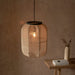 Endon 101689 Zaire 1lt Pendant Natural linen, dark plywood & matt black 10W LED E27 (Required) - westbasedirect.com