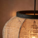 Endon 101689 Zaire 1lt Pendant Natural linen, dark plywood & matt black 10W LED E27 (Required) - westbasedirect.com