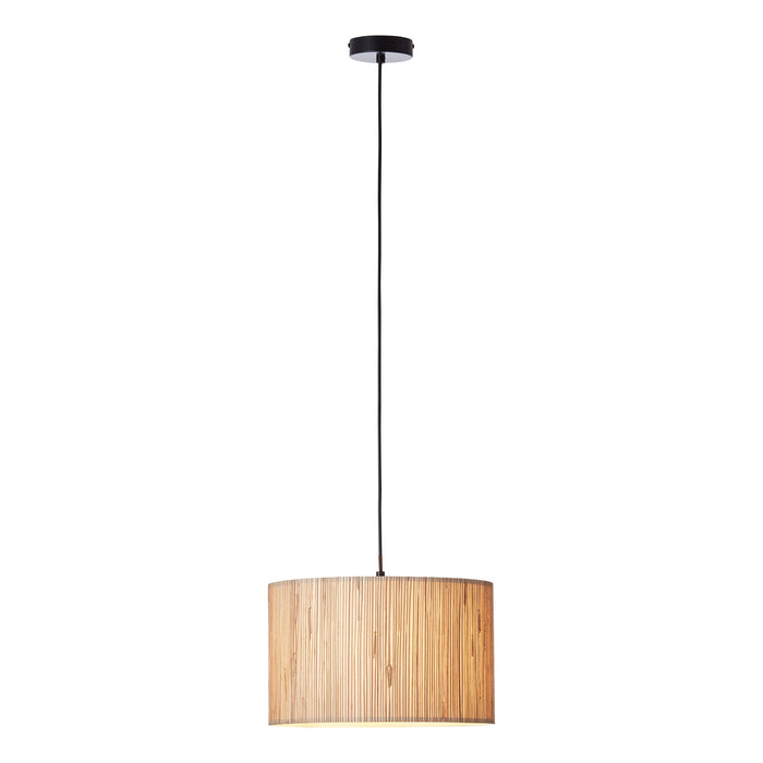 Endon 101691 Longshore 1lt Pendant Natural seagrass & matt black 10W LED E27 (Required) - westbasedirect.com