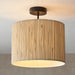 Endon 101695 Longshore 1lt Semi flush Natural seagrass & matt black 10W LED E27 (Required) - westbasedirect.com