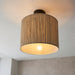 Endon 101695 Longshore 1lt Semi flush Natural seagrass & matt black 10W LED E27 (Required) - westbasedirect.com