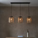 Endon 101779 Zaire 3lt Pendant Natural linen, dark plywood & matt black 3 x 10W LED E27 (Required) - westbasedirect.com