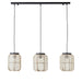 Endon 101779 Zaire 3lt Pendant Natural linen, dark plywood & matt black 3 x 10W LED E27 (Required) - westbasedirect.com