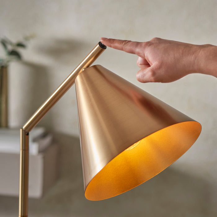 Endon 102369 Cape Task Floor Warm antique brass plate 10W LED E27 (Required)