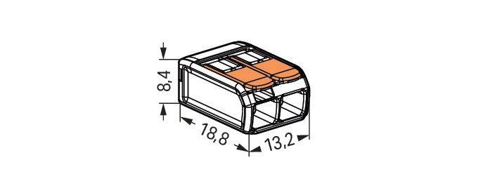 Wago 221-412 4mm² 2-Way Compact Splicing Connector - Transparent (100 Full Box) - westbasedirect.com