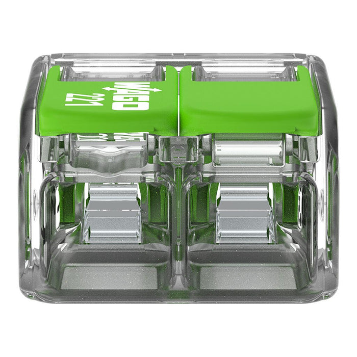 Wago 221-422 4mm² 2-Way Compact Splicing Connector - Green (100 Full Box)