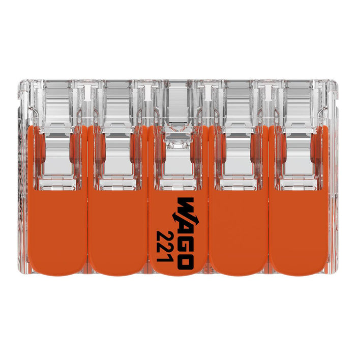 Wago 221-420 4mm² 10-Way Compact Splicing Connector - Transparent (15 Full Box)