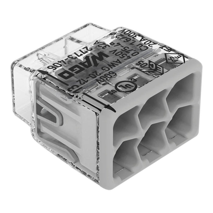 Wago 2773-406 6 Way 4mm² Compact Pushwire Connector Grey (50 Full Box)