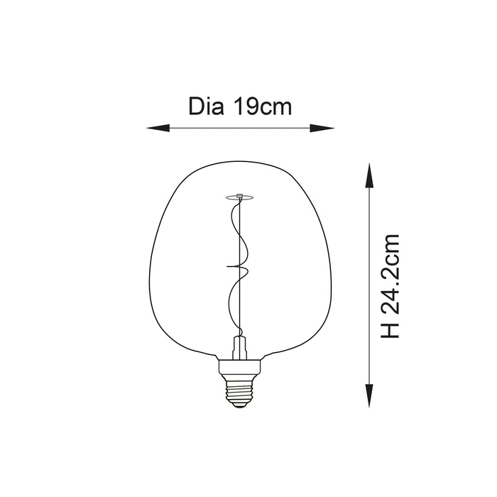 Endon 102622 Swirl 1lt Accessory Amber glass 4W LED E27 Warm White - westbasedirect.com