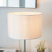 Endon 102674 Lessina 1lt Table Bright nickel plate, clear glass & vintage white fabric 10W LED E27 (Required) - westbasedirect.com