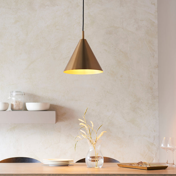 Endon 102891 Cape Pendant Warm antique brass plate 10W LED E27 (Required)