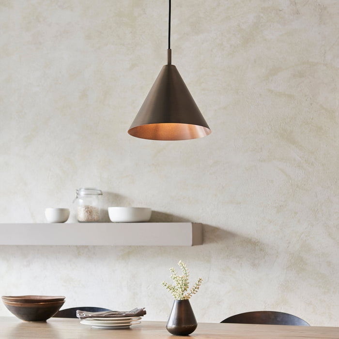 Endon 102892 Cape Pendant Brushed antique bronze plate 10W LED E27 (Required)