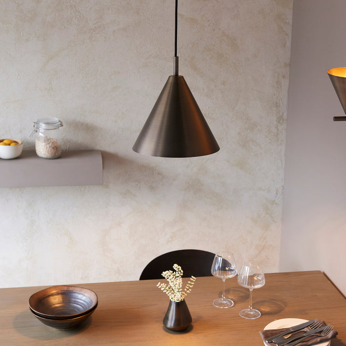 Endon 102892 Cape Pendant Brushed antique bronze plate 10W LED E27 (Required)