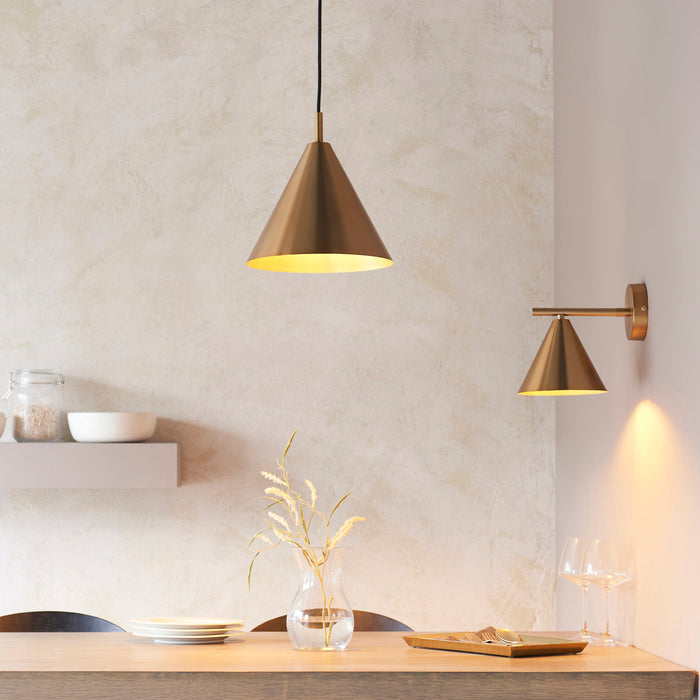 Endon 102893 Cape Wall Warm antique brass plate 7W LED E14 (Required)