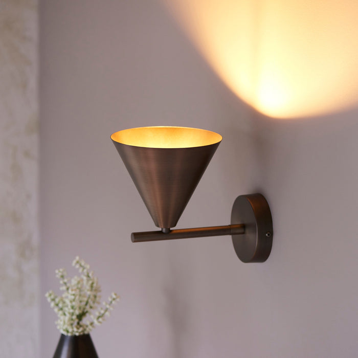 Endon 102894 Cape Wall Brushed antique bronze plate 7W LED E14 (Required)