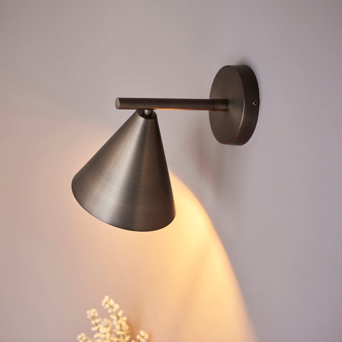 Endon 102894 Cape Wall Brushed antique bronze plate 7W LED E14 (Required)