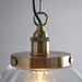 Endon 102926 Hansen Grand 1lt Pendant Antique brass plate & clear glass 10W LED E27 (Required) - westbasedirect.com