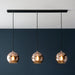 Endon 102929 Boli 3lt Pendant Copper mirrored glass & matt black paint 3 x 10W LED E27 (Required) - westbasedirect.com