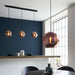 Endon 102929 Boli 3lt Pendant Copper mirrored glass & matt black paint 3 x 10W LED E27 (Required) - westbasedirect.com