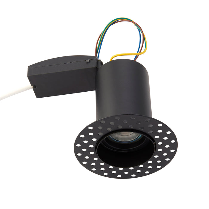 Saxby 103028 Ravel trimless FR Downlight  50W Matt black paint 50W GU10 reflector (Required) - westbasedirect.com