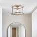 Endon 103112 Hopton 1lt Flush Antique brass plate & clear glass 10W LED E27 (Required) - westbasedirect.com