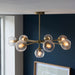 Endon 103172 Allegra 8lt Pendant Antique brass plate & clear spiral glass 8 x 7W LED E14 (Required) - westbasedirect.com