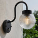 Endon 103829 Eldon 1lt Wall Textured black & clear ribbed glass 10W LED E27 (Required) - westbasedirect.com