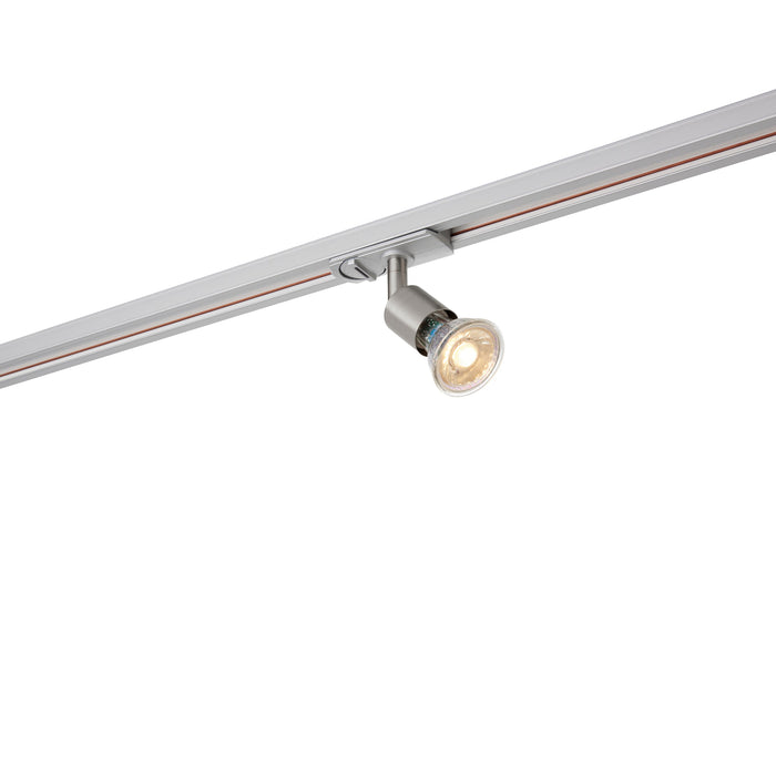 Saxby 103846 Arezzo Mini track Head satin chrome 35W Satin chrome effect plate & satin chrome plastic 35W GU10 reflector (Required) - westbasedirect.com