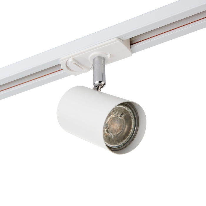 Saxby 103847 Arezzo track Head white 7W Matt white paint & chrome effect plate 7W LED GU10 (Required) - westbasedirect.com