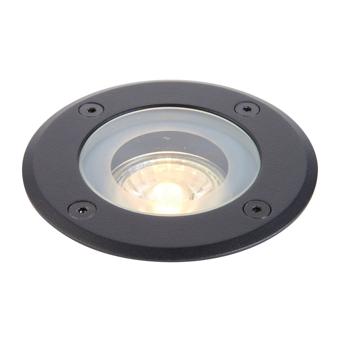 Saxby 103851 Pillar round Black IP65 7W Clear glass & matt black paint 7W LED GU10 (Required) - westbasedirect.com