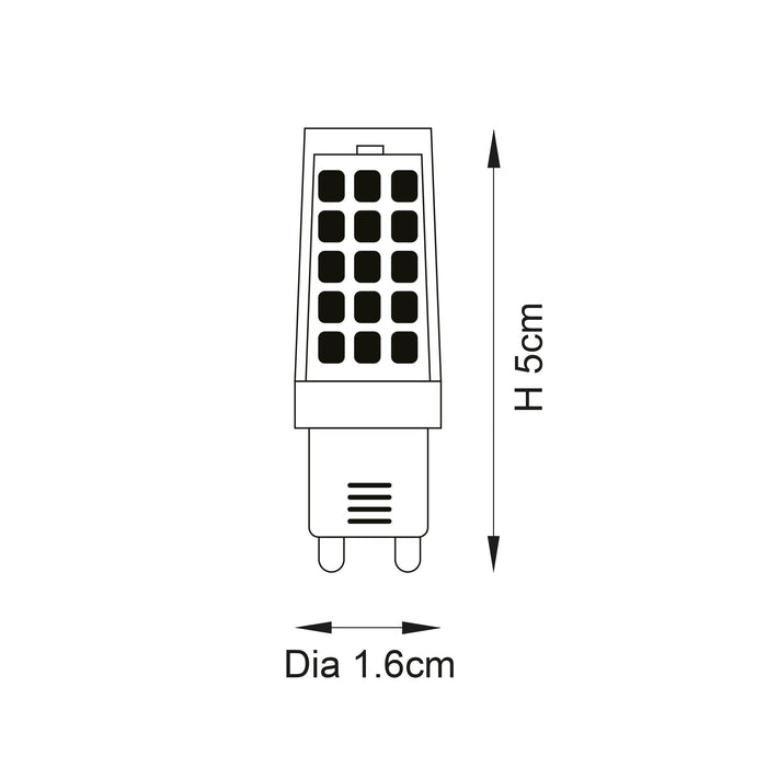 Endon 104039 G9 LED SMD 1lt Accessory Clear & white PC 4.8W LED G9 SMD Warm White - westbasedirect.com