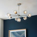 Endon 104051 Allegra 8lt Pendant Bright nickel plate & clear spiral glass 8 x 7W LED E14 (Required) - westbasedirect.com