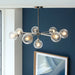 Endon 104051 Allegra 8lt Pendant Bright nickel plate & clear spiral glass 8 x 7W LED E14 (Required) - westbasedirect.com