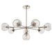 Endon 104051 Allegra 8lt Pendant Bright nickel plate & clear spiral glass 8 x 7W LED E14 (Required) - westbasedirect.com
