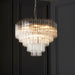 Endon 104090 Toulouse 12lt Pendant Bright nickel plate & clear ribbed glass 12 x 3W LED G9 (Required) - westbasedirect.com