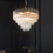 Endon 104090 Toulouse 12lt Pendant Bright nickel plate & clear ribbed glass 12 x 3W LED G9 (Required) - westbasedirect.com