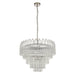 Endon 104090 Toulouse 12lt Pendant Bright nickel plate & clear ribbed glass 12 x 3W LED G9 (Required) - westbasedirect.com