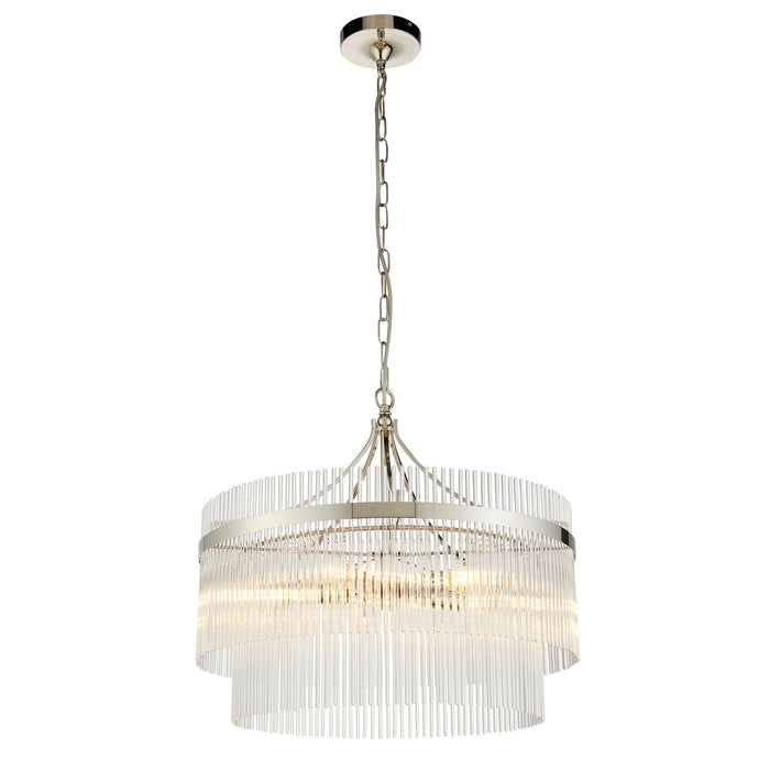 Endon 104112 Marietta 5lt Pendant Bright nickel plate & clear glass 5 x 7W LED E14 (Required) - westbasedirect.com