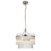 Endon 104113 Marietta 3lt Pendant Bright nickel plate & clear glass 3 x 7W LED E14 (Required) - westbasedirect.com