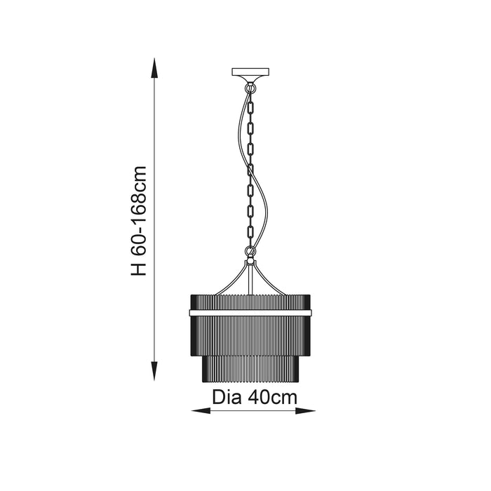 Endon 104113 Marietta 3lt Pendant Bright nickel plate & clear glass 3 x 7W LED E14 (Required) - westbasedirect.com