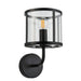 Endon 104193 Hopton 1lt Wall Matt black & clear glass 7W LED E14 (Required) - westbasedirect.com