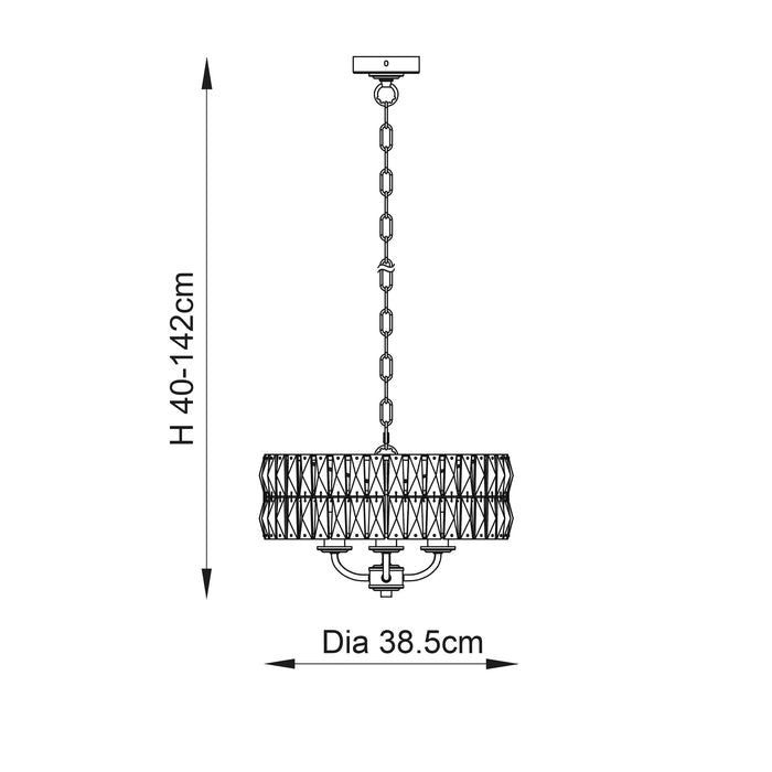 Endon 104466 Clifton 3lt Pendant Bright nickel plate & clear crystal glass 3 x 6W LED E14 (Required) - westbasedirect.com