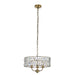 Endon 106243 Clifton 3lt Pendant Antique brass plate & clear crystal glass 3 x 6W LED E14 (Required) - westbasedirect.com