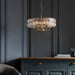 Endon 106244 Clifton 5lt Pendant Antique brass plate & clear crystal glass 5 x 6W LED E14 (Required) - westbasedirect.com