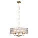 Endon 106244 Clifton 5lt Pendant Antique brass plate & clear crystal glass 5 x 6W LED E14 (Required) - westbasedirect.com