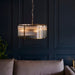 Endon 106282 Ridgeton 3lt Pendant Antique brass plate & clear ribbed glass 3 x 6W LED E14 (Required) - westbasedirect.com