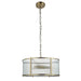 Endon 106282 Ridgeton 3lt Pendant Antique brass plate & clear ribbed glass 3 x 6W LED E14 (Required) - westbasedirect.com